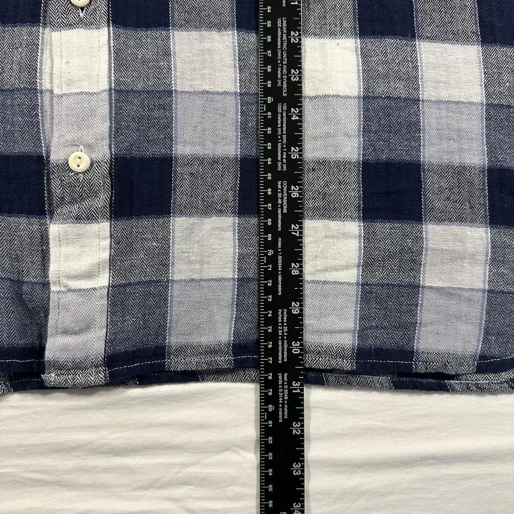LEVI'S THE WORKER RELAXED FIT MENS‎ XXL Blue White Plaid FLANNEL LONG SLEEVE NWT